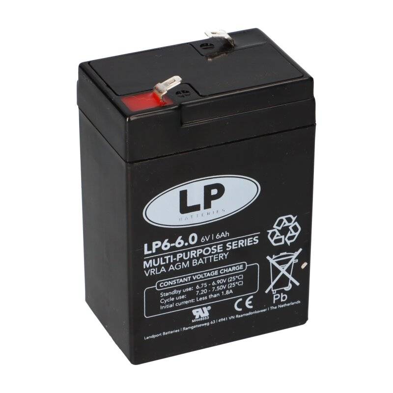 Landport Blei Akku LP6-6,0 6V 6Ah AGM T1 wartungsfrei von Landport