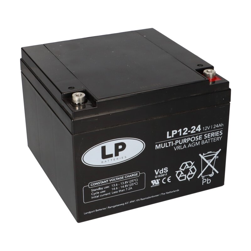 Landport Bleiakku 12V 24Ah AGM Batterie NSA LP12-24 T12 VdS Landport Bleiakku 12V 24Ah AGM Batterie NSA LP12-24 T12 VdS von Landport