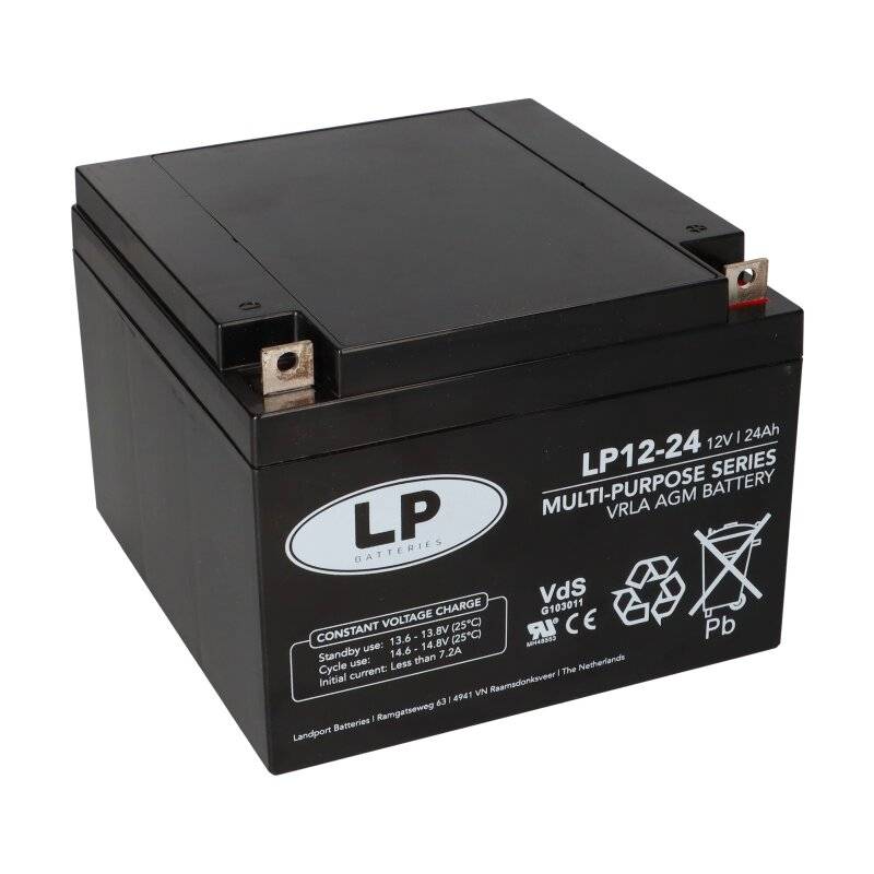 Landport Bleiakku 12V 24Ah AGM Batterie NSA LP12-24 T3 VdS von Landport
