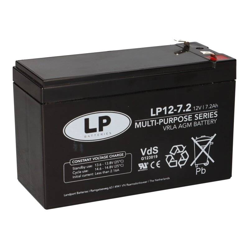 Landport Bleiakku 12V 7,2Ah AGM Batterie NSA LP12-7,2 T2 VDS von Landport