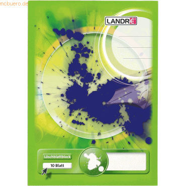 10 x Landre Löschblattblock A4 10 Blatt 70 g/qm gelbes Inhaltspapier von Landre