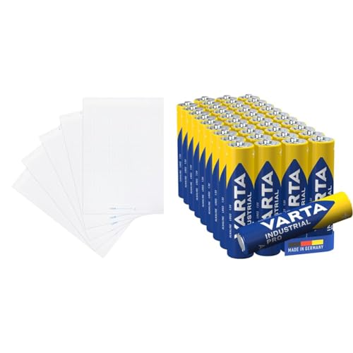 Landré Flipchart Papier & VARTA Batterien AAA, 40 Stück, Industrial Pro, Alkaline Batterie, 1,5V, Vorratspack in umweltschonender Verpackung, Made in Germany [Exklusiv bei Amazon] von Landré