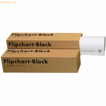 Landre Flipchartblock Recycling 68x98cm 20 Blatt 80g/qm kariert 25 mm von Landre