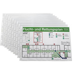 10 Lands Prospekthüllen DIN A3 quer transparent genarbt 0,08 mm 10 Lands Prospekthüllen DIN A3 quer transparent genarbt 0,08 mm von Lands