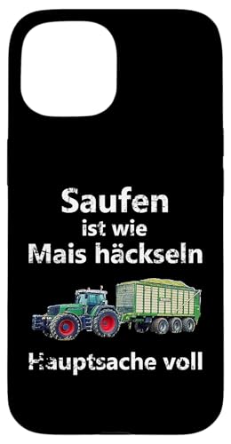 Hülle für iPhone 15 Landwirt Landwirtschaft Mais häckseln Alkohol Bier saufen von Landwirt T-Shirts und Bekleidung Bauer nordishland