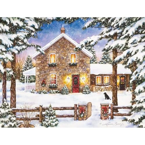 Lang Weihnachtskarten Nestled in the Pines, Kunstwerk von Laura Berry, 18 Karten, 19 Umschläge, 13,7 x 17,5 cm von Lang