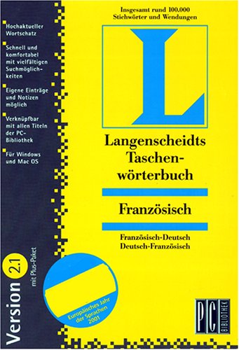 Langenscheidts Taschenwörterbuch, CD-ROMs : Französisch 2.1, 1 CD-ROM Französisch-Deutsch/Deutsch-Französisch. Für Windows 3.1/95/98/NT ab 3.51 oder MacOS 7.5. ca. 100.000 Stichwörter u. Wendungen von Langenscheidt