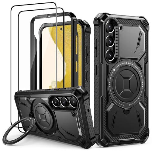 Lanhiem Handyhülle für Samsung Galaxy S22 Plus Hülle mit 2 Stück Panzerglas und 360° Ring Ständer, Militärischer Stoßfest Schutzhülle für Samsung Galaxy S22 Plus Case, Schwarz Lanhiem Handyhülle für Samsung Galaxy S22 Plus Hülle mit 2 Stück Panzerglas und 360° Ring Ständer, Militärischer Stoßfest Schutzhülle für Samsung Galaxy S22 Plus Case, Schwarz von Lanhiem