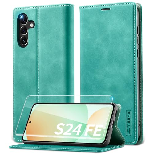 Lanhiem Handyhülle für Samsung Galaxy S24 FE Hülle mit Panzerglas, Premium PU Leder Schutzhülle, RFID Sperrung Flip Wallet Case für Samsung Galaxy S24 FE Klapphülle, Grün Lanhiem Handyhülle für Samsung Galaxy S24 FE Hülle mit Panzerglas, Premium PU Leder Schutzhülle, RFID Sperrung Flip Wallet Case für Samsung Galaxy S24 FE Klapphülle, Grün von Lanhiem