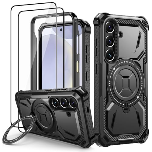 Lanhiem Handyhülle für Samsung Galaxy S24 Hülle mit 2 Stück Panzerglas und 360° Ring Ständer, Militärischer Stoßfest Schutzhülle für Samsung Galaxy S24 Case, Schwarz Lanhiem Handyhülle für Samsung Galaxy S24 Hülle mit 2 Stück Panzerglas und 360° Ring Ständer, Militärischer Stoßfest Schutzhülle für Samsung Galaxy S24 Case, Schwarz von Lanhiem
