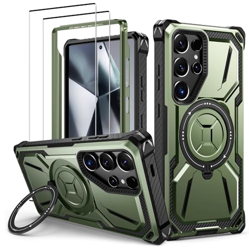 Lanhiem Handyhülle für Samsung Galaxy S24 Ultra Hülle mit 2 Stück Panzerglas und 360° Ring Ständer, Militärischer Stoßfest Schutzhülle für Samsung Galaxy S24 Ultra Case, Grün Lanhiem Handyhülle für Samsung Galaxy S24 Ultra Hülle mit 2 Stück Panzerglas und 360° Ring Ständer, Militärischer Stoßfest Schutzhülle für Samsung Galaxy S24 Ultra Case, Grün von Lanhiem
