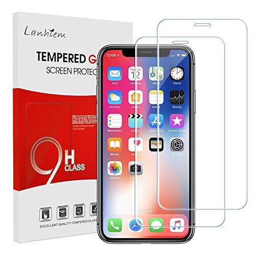 Lanhiem Schutzfolie für iPhone X/iPhone XS, Hüllenfreundlich, 9H Härtegrad, Anti-Kratzer Folie, Transparent [2 Stück] von Lanhiem