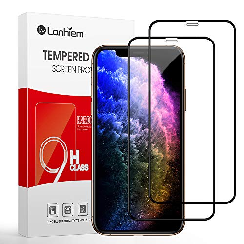 Lanhiem Schutzfolie für iPhone X/iPhone XS, [Vollständige Abdeckung] [Lebenslange Garantie] Hüllenfreundlich, 9H Härtegrad, Anti-Kratzer Folie, Schwarz [2 Stück] von Lanhiem