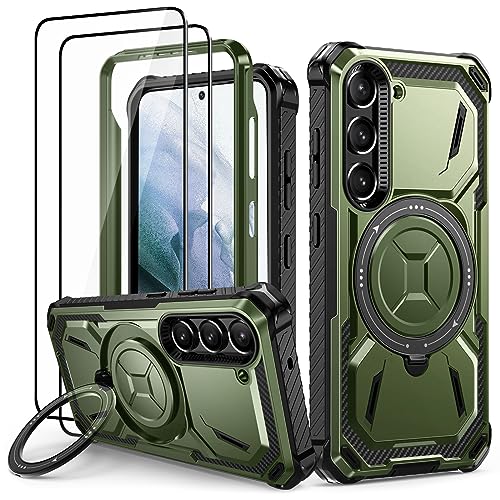 Lanhiem für Samsung Galaxy S21 Hülle mit 2 Stück Schutzfolie, 360 ° Ring Ständer Schutzhülle, Militärischer Stoßfest Handyhülle für Samsung S21 5G Case, Grün Lanhiem für Samsung Galaxy S21 Hülle mit 2 Stück Schutzfolie, 360 ° Ring Ständer Schutzhülle, Militärischer Stoßfest Handyhülle für Samsung S21 5G Case, Grün von Lanhiem