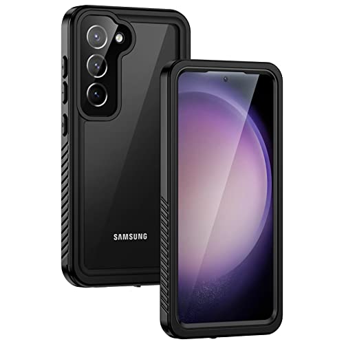 Lanhiem für Samsung Galaxy S23 Hülle, IP68 Wasserdicht Handyhülle Samsung S23 5G 360 Grad Schutzhülle Stoßfest Staubdicht Sturzfest Outdoor mit Eingebautem Displayschutz, Schwarz von Lanhiem