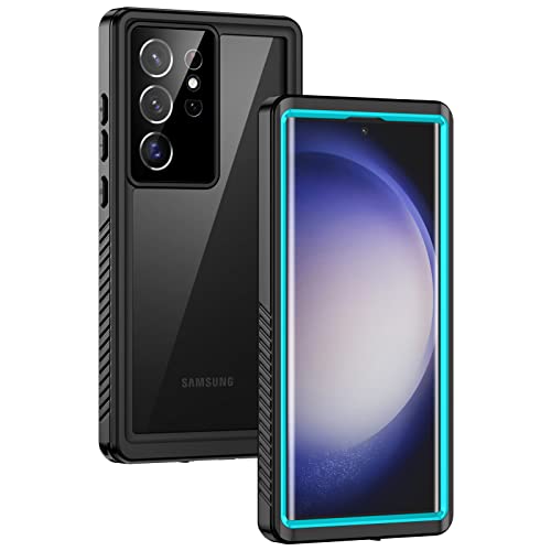 Lanhiem für Samsung Galaxy S23 Ultra Hülle, IP68 Wasserdicht Handyhülle Samsung S23 Ultra 5G 360 Grad Schutzhülle Stoßfest Staubdicht Sturzfest Outdoor mit Eingebautem Displayschutz, Blau von Lanhiem