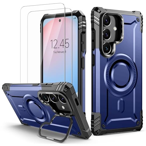 Lanhiem für Samsung Galaxy S24 FE Hülle mit 2 Stück Panzer Glas Kompatibel mit MagSafe, mit Kamera Ständer Magnetisch Handyhülle für Samsung S24 FE Schutzhülle Stoßfest Militärschutz Case, Blau Lanhiem für Samsung Galaxy S24 FE Hülle mit 2 Stück Panzer Glas Kompatibel mit MagSafe, mit Kamera Ständer Magnetisch Handyhülle für Samsung S24 FE Schutzhülle Stoßfest Militärschutz Case, Blau von Lanhiem