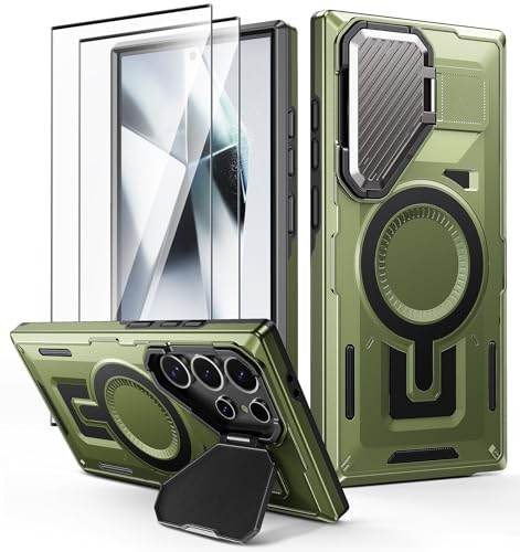 Lanhiem für Samsung Galaxy S24 Ultra Hülle mit Kameraschutz Ständer und 2 Stück Panzerglas, Magnetisch Handyhülle Samsung S24 Ultra Case Militär Stoßfest Outdoor Robust Schutzhülle Magnet Cover, Grün Lanhiem für Samsung Galaxy S24 Ultra Hülle mit Kameraschutz Ständer und 2 Stück Panzerglas, Magnetisch Handyhülle Samsung S24 Ultra Case Militär Stoßfest Outdoor Robust Schutzhülle Magnet Cover, Grün von Lanhiem