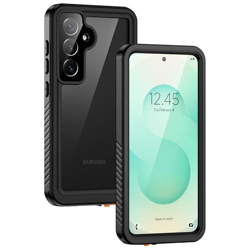 Lanhiem für Samsung Galaxy S25 Hülle, IP68 Wasserdicht Handyhülle Samsung S25 5G 360 Grad Schutzhülle Stoßfest Staubdicht Sturzfest Outdoor mit Eingebautem Displayschutz, Schwarz von Lanhiem