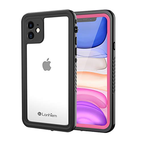 Lanhiem für iPhone 11 Hülle（6.1''）, IP68 Wasserdicht Handyhülle iPhone 11 Case 360 Grad Schutzhülle, Stoßfest Staubdicht Schneefest Outdoor Panzerhülle mit Eingebautem Displayschutz, Pink von Lanhiem