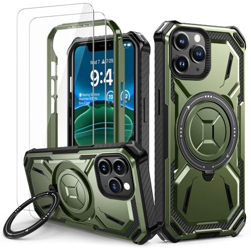Lanhiem für iPhone 11 Pro Max Hülle mit 2 Stück Schutzfolie, 360° Ring Ständer Schutzhülle, Militärischer Stoßfest Handyhülle für iPhone 11 Pro Max Case, Grün Lanhiem für iPhone 11 Pro Max Hülle mit 2 Stück Schutzfolie, 360° Ring Ständer Schutzhülle, Militärischer Stoßfest Handyhülle für iPhone 11 Pro Max Case, Grün von Lanhiem