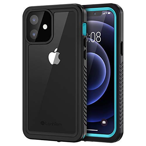 Lanhiem für iPhone 12 Hülle, IP68 Wasserdicht Handyhülle iPhone 12 Case 360 Grad Schutzhülle, Stoßfest Staubdicht Outdoor Panzerhülle mit Eingebautem Displayschutz, Blau von Lanhiem