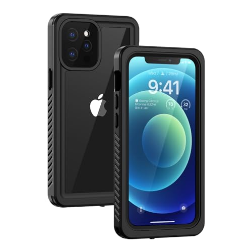 Lanhiem für iPhone 12 Pro Max Hülle Wasserdicht,Handyhülle iPhone 12 Pro Max IP68 Wasserfest Schutzhülle,360 Outdoor Case Stoßfest Staubdicht Panzerhülle mit Kameraschutz/Displayschutz,Schwarz von Lanhiem