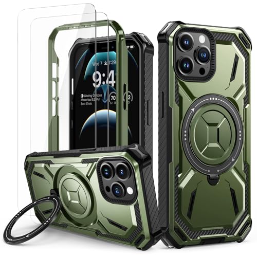 Lanhiem für iPhone 12 Pro Max Hülle mit 2 Stück Schutzfolie, 360° Ring Ständer Schutzhülle, Militärischer Stoßfest Handyhülle für iPhone 12 Pro Max Case, Grün Lanhiem für iPhone 12 Pro Max Hülle mit 2 Stück Schutzfolie, 360° Ring Ständer Schutzhülle, Militärischer Stoßfest Handyhülle für iPhone 12 Pro Max Case, Grün von Lanhiem