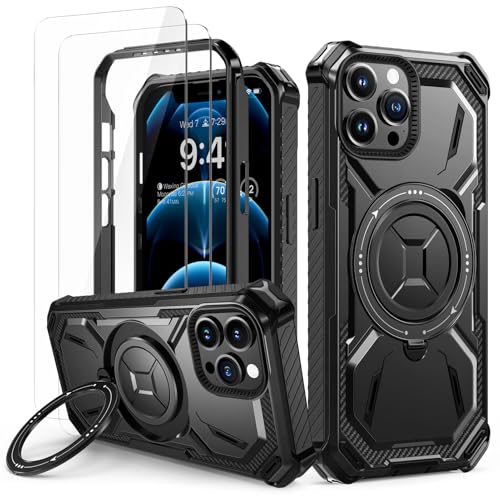 Lanhiem für iPhone 12 Pro Max Hülle mit 2 Stück Schutzfolie, 360° Ring Ständer Schutzhülle, Militärischer Stoßfest Handyhülle für iPhone 12 Pro Max Case, Schwarz Lanhiem für iPhone 12 Pro Max Hülle mit 2 Stück Schutzfolie, 360° Ring Ständer Schutzhülle, Militärischer Stoßfest Handyhülle für iPhone 12 Pro Max Case, Schwarz von Lanhiem