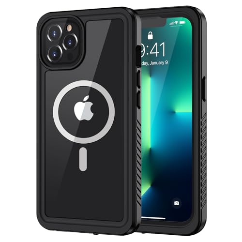 Lanhiem für iPhone 13 Pro Hülle [Kompatibel mit Magsafe] IP68 Wasserdicht Handyhülle iPhone 13 Pro Magnetisch Case 360 Grad Panzerhülle Outdoor Stoßfest Schutzhülle, Schwarz von Lanhiem