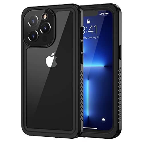 Lanhiem für iPhone 13 Pro Max Hülle (6.7"), Handyhülle iPhone 13 Pro Max Case IP68 Wasserdicht 360 Grad Schutzhülle, Stoßfest Staubdicht Outdoor Panzerhülle mit Eingebautem Displayschutz, Schwarz von Lanhiem