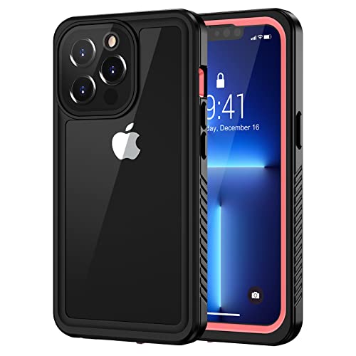 Lanhiem für iPhone 13 Pro Max Hülle (6.7"), Handyhülle iPhone 13 Pro Max Case IP68 Wasserdicht 360 Grad Schutzhülle, Stoßfest Staubdicht Outdoor Panzerhülle mit Eingebautem Displayschutz, Rosa von Lanhiem