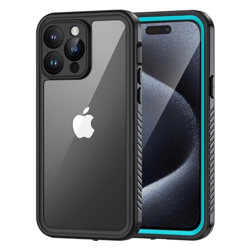 Lanhiem für iPhone 15 Pro Hülle, IP68 Wasserdicht Handyhülle iPhone 15 Pro Case 360 Grad Ganzkörper Schutzhülle, Stoßfest Staubdicht Outdoor Panzerhülle mit Eingebautem Displayschutz, Blau von Lanhiem