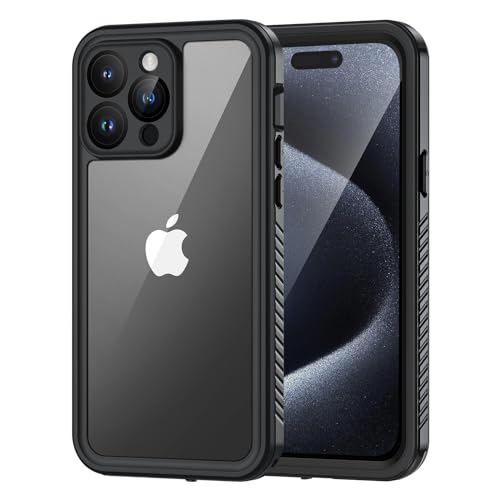 Lanhiem für iPhone 15 Pro Hülle, IP68 Wasserdicht Handyhülle iPhone 15 Pro Case 360 Grad Ganzkörper Schutzhülle, Stoßfest Staubdicht Outdoor Panzerhülle mit Eingebautem Displayschutz, Schwarz Lanhiem für iPhone 15 Pro Hülle, IP68 Wasserdicht Handyhülle iPhone 15 Pro Case 360 Grad Ganzkörper Schutzhülle, Stoßfest Staubdicht Outdoor Panzerhülle mit Eingebautem Displayschutz, Schwarz von Lanhiem