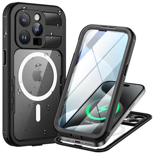 Lanhiem für iPhone 15 Pro Max Hülle Wasserdicht,Handyhülle für iPhone 15 Pro Max Wasserfest Schutzhülle mit Magsafe,360 Outdoor Case Stoßfest Staubdicht Panzerhülle mit Displayschutz,Schwarz Lanhiem für iPhone 15 Pro Max Hülle Wasserdicht,Handyhülle für iPhone 15 Pro Max Wasserfest Schutzhülle mit Magsafe,360 Outdoor Case Stoßfest Staubdicht Panzerhülle mit Displayschutz,Schwarz von Lanhiem