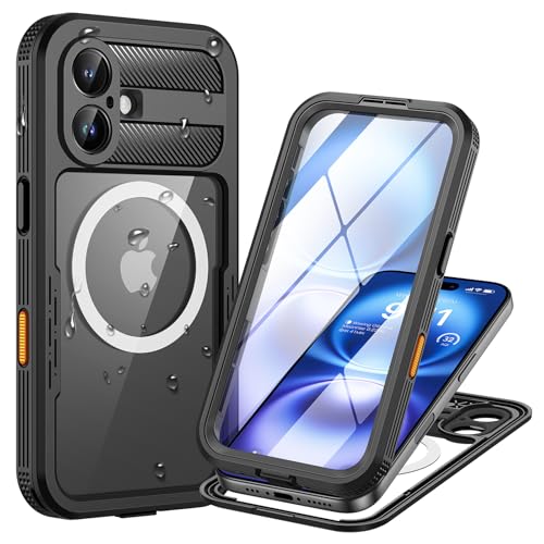 Lanhiem für iPhone 16 Hülle Wasserdicht,Handyhülle für iPhone 16 IP68 Wasserfest Schutzhülle mit Magsafe,360 Outdoor Case Stoßfest Staubdicht Panzerhülle mit Kameraschutz/Displayschutz,Schwarz Lanhiem für iPhone 16 Hülle Wasserdicht,Handyhülle für iPhone 16 IP68 Wasserfest Schutzhülle mit Magsafe,360 Outdoor Case Stoßfest Staubdicht Panzerhülle mit Kameraschutz/Displayschutz,Schwarz von Lanhiem