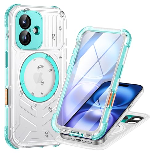 Lanhiem für iPhone 16 Hülle Wasserdicht,Handyhülle iPhone 16 IP68 Wasserfest Schutzhülle mit Magsafe,360 Outdoor Case Stoßfest Staubdicht Panzerhülle mit Kameraschutz/Displayschutz,Blau Grün Lanhiem für iPhone 16 Hülle Wasserdicht,Handyhülle iPhone 16 IP68 Wasserfest Schutzhülle mit Magsafe,360 Outdoor Case Stoßfest Staubdicht Panzerhülle mit Kameraschutz/Displayschutz,Blau Grün von Lanhiem