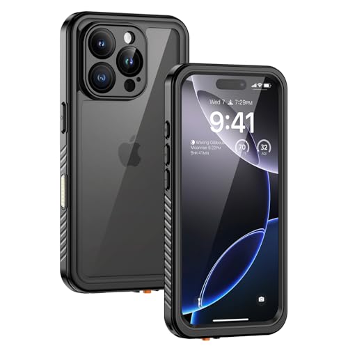 Lanhiem für iPhone 16 Pro Hülle, IP68 Wasserdicht Handyhülle iPhone 16 Pro Case 360 Grad Ganzkörper Schutzhülle, Stoßfest Staubdicht Outdoor Panzerhülle mit Eingebautem Displayschutz, Schwarz Lanhiem für iPhone 16 Pro Hülle, IP68 Wasserdicht Handyhülle iPhone 16 Pro Case 360 Grad Ganzkörper Schutzhülle, Stoßfest Staubdicht Outdoor Panzerhülle mit Eingebautem Displayschutz, Schwarz von Lanhiem