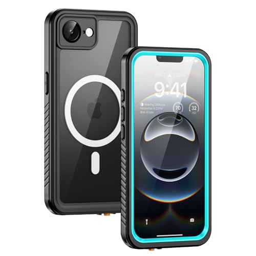 Lanhiem für iPhone 16e Hülle, IP68 Wasserdicht Kompatibel mit Magsafe Handyhülle iPhone 16e Magnet Case 360 Grad Panzerhülle Outdoor Stoßfest Schutzhülle Cover mit Displayschutz, Blau von Lanhiem