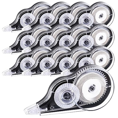Lanjue 12 Stück Mini Korrekturroller, 12 m x 5 mm Korrekturmaus mit Schutzkappe, Korrekturbänder Korrigieren Roller für Büro Schulsachen (Schwarz) von Lanjue