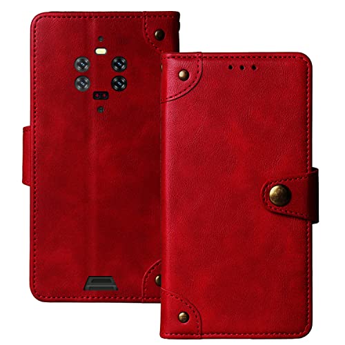 Lankashi Flip Brief Tasche Case Schütz Hülle Für Blackview BV8800 6.58" Echt Leder TPU Silikon Schale Stand Handy Abdeckung Premium Wallet Cover Etui Handyhülle Schutzhülle (Rot) von Lankashi