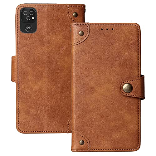 Lankashi Flip Brief Tasche Case Schütz Hülle Für Doro 8100/8100 Plus / 8110/8110 Plus Echt Leder TPU Silikon Schale Stand Handy Abdeckung Premium Wallet Cover Etui Handyhülle Schutzhülle (Braun) von Lankashi