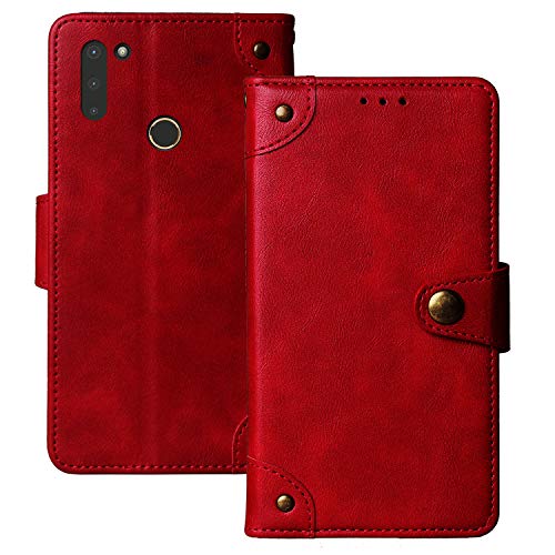 Lankashi Flip Brief Tasche Case Schütz Hülle Für Gigaset GS4 / GS4 Senior 6.3" Echt Leder TPU Silikon Schale Stand Handy Abdeckung Premium Wallet Cover Etui Handyhülle Schutzhülle (Rot) von Lankashi