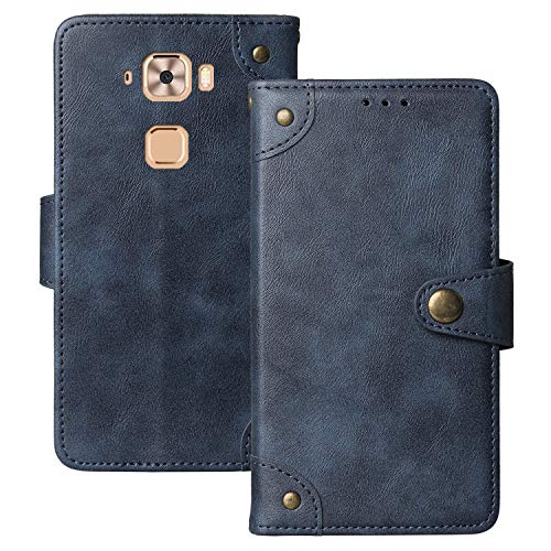 Lankashi Flip Brief Tasche Case Schütz Hülle Für MEDION Life X5520 MD 99607 5.5" Echt Leder TPU Silikon Schale Stand Handy Abdeckung Premium Wallet Cover Etui Handyhülle Schutzhülle (Blau) von Lankashi