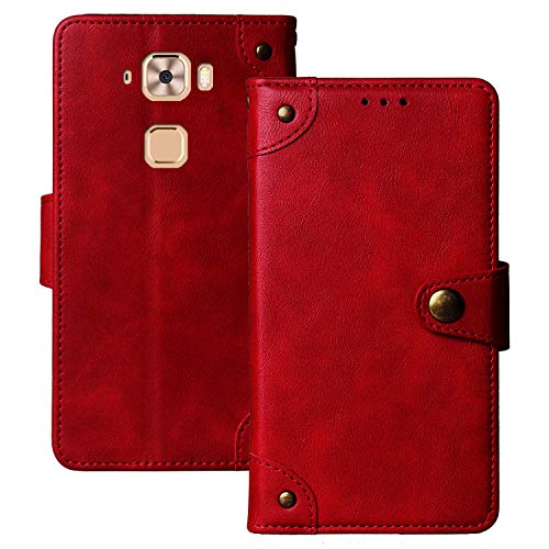 Lankashi Flip Brief Tasche Case Schütz Hülle Für MEDION Life X5520 MD 99607 5.5" Echt Leder TPU Silikon Schale Stand Handy Abdeckung Premium Wallet Cover Etui Handyhülle Schutzhülle (Rot) von Lankashi