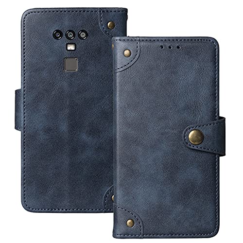 Lankashi Flip Brief Tasche Case Schütz Hülle Für Oukitel K15 Plus / K15 Pro 6.52" Echt Leder TPU Silikon Schale Stand Handy Abdeckung Premium Wallet Cover Etui Handyhülle Schutzhülle (Blau) von Lankashi