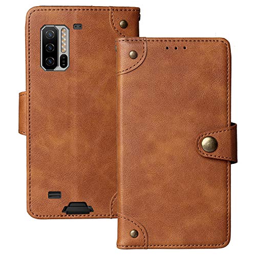 Lankashi Flip Brief Tasche Case Schütz Hülle Für Ulefone Armor 7 / 7E 6.3" Echt Leder TPU Silikon Schale Stand Handy Abdeckung Premium Wallet Cover Etui Handyhülle Schutzhülle (Braun) von Lankashi
