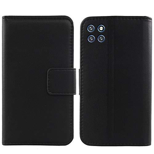 Lankashi Flip Echt Leder Tasche Für Cubot X20 Pro 6.3 inch TPU Silikon Hülle Lederhülle Handyhülle Handy Tasche Book Brieftasche mit Kartenfächer Schutz Premium Cover Case Etui (Schwarz) von Lankashi
