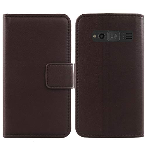 Lankashi Flip Echt Leder Tasche Für Doro 1370/1371 / 1372 TPU Silikon Hülle Lederhülle Handyhülle Handy Tasche Book Brieftasche mit Kartenfächer Schutz Abdeckung Premium Cover Case Etui (Dark Braun) Lankashi Flip Echt Leder Tasche Für Doro 1370/1371 / 1372 TPU Silikon Hülle Lederhülle Handyhülle Handy Tasche Book Brieftasche mit Kartenfächer Schutz Abdeckung Premium Cover Case Etui (Dark Braun) von Lankashi