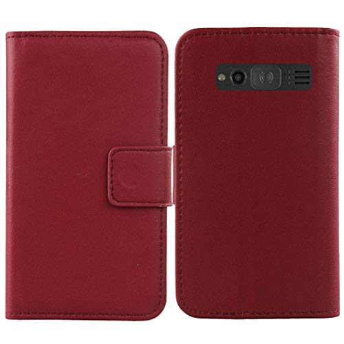 Lankashi Flip Echt Leder Tasche Für Doro 1370/1371 / 1372 TPU Silikon Hülle Lederhülle Handyhülle Handy Tasche Book Brieftasche mit Kartenfächer Schutz Abdeckung Premium Cover Case Etui (Dark Rot) Lankashi Flip Echt Leder Tasche Für Doro 1370/1371 / 1372 TPU Silikon Hülle Lederhülle Handyhülle Handy Tasche Book Brieftasche mit Kartenfächer Schutz Abdeckung Premium Cover Case Etui (Dark Rot) von Lankashi